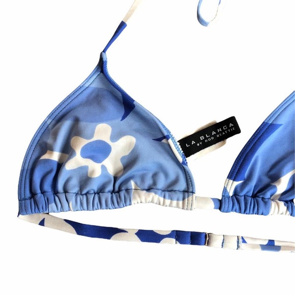 Y2k vintage blue abstract floral bikini top - Picture 2 of 4